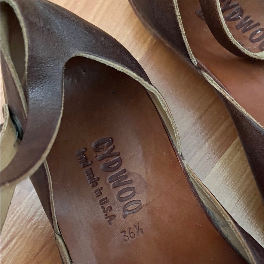 CYDWOQ Handmade Brown Leather Women's Shoes Mary Jane Size 6.5 - Picture 5 of 6